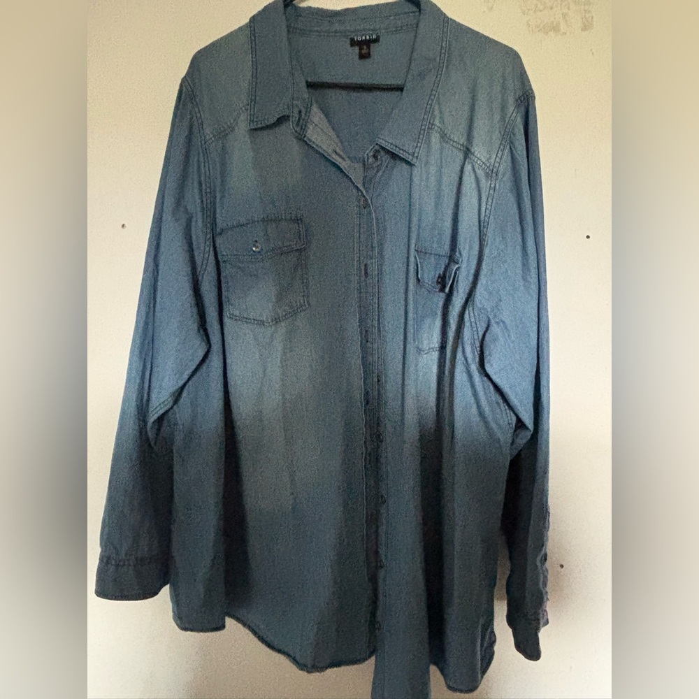 Torrid Light Blue Shirt Jacket